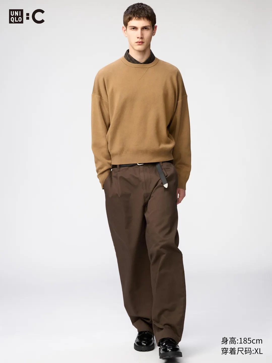 Джемпер из гладкого хлопка с круглым вырезом, Uniqlo