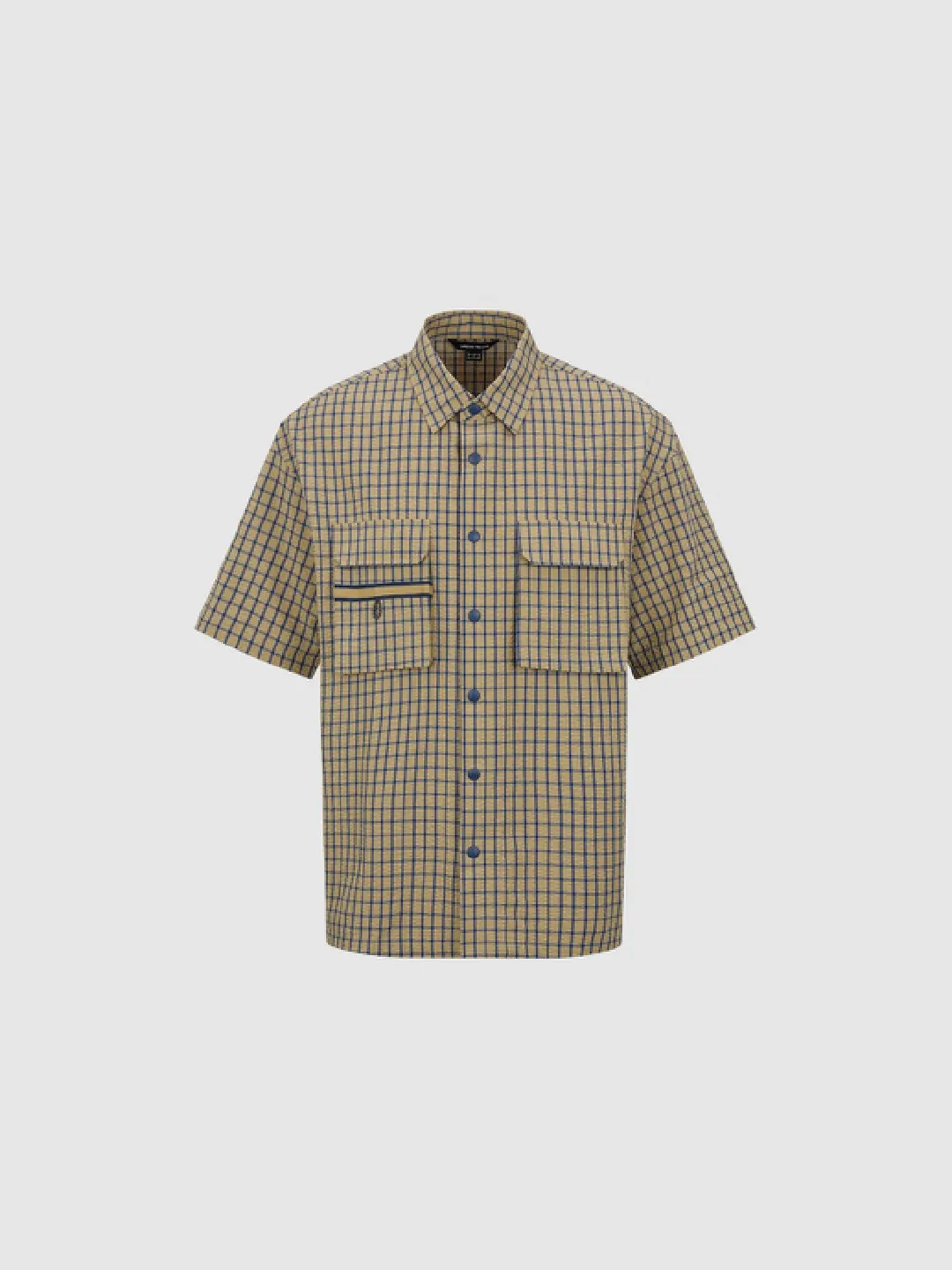 Рубашка Oat Gray из хлопка в клетку с карманом, Urban Revivo