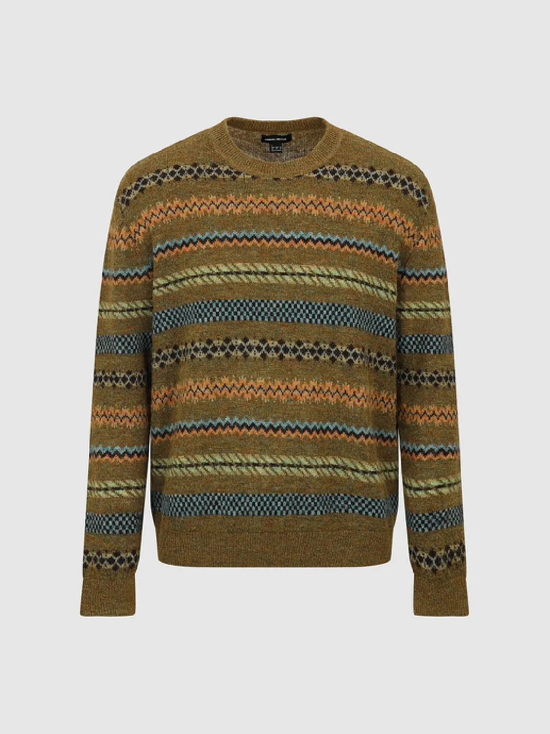 Джемпер Oatmeal Grey с жаккардовым узором Fair Isle, Urban Revivo