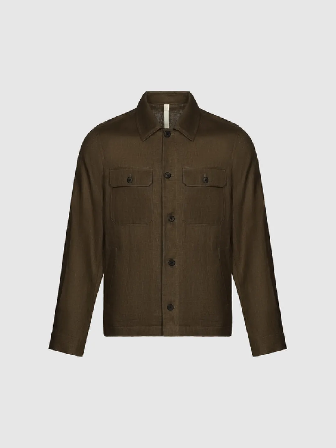 Куртка льняная с накладными карманами и длинными рукавами Urban Collection, Urban Revivo