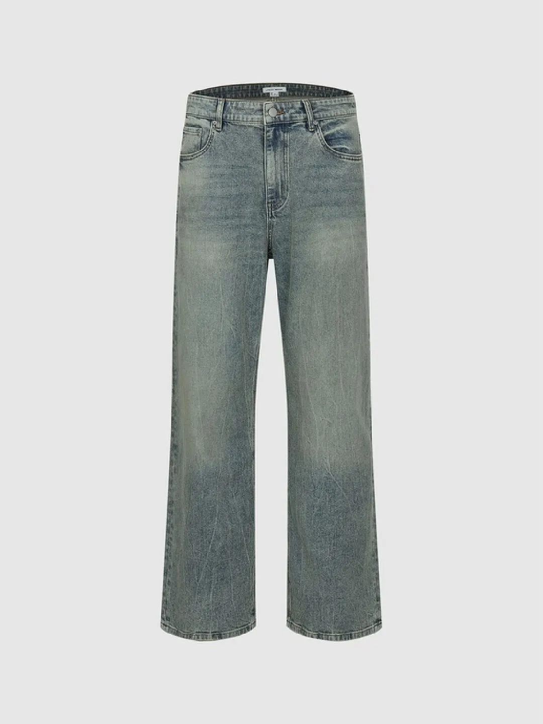 Джинсы широкого кроя вареные с потертостями, Urban Revivo