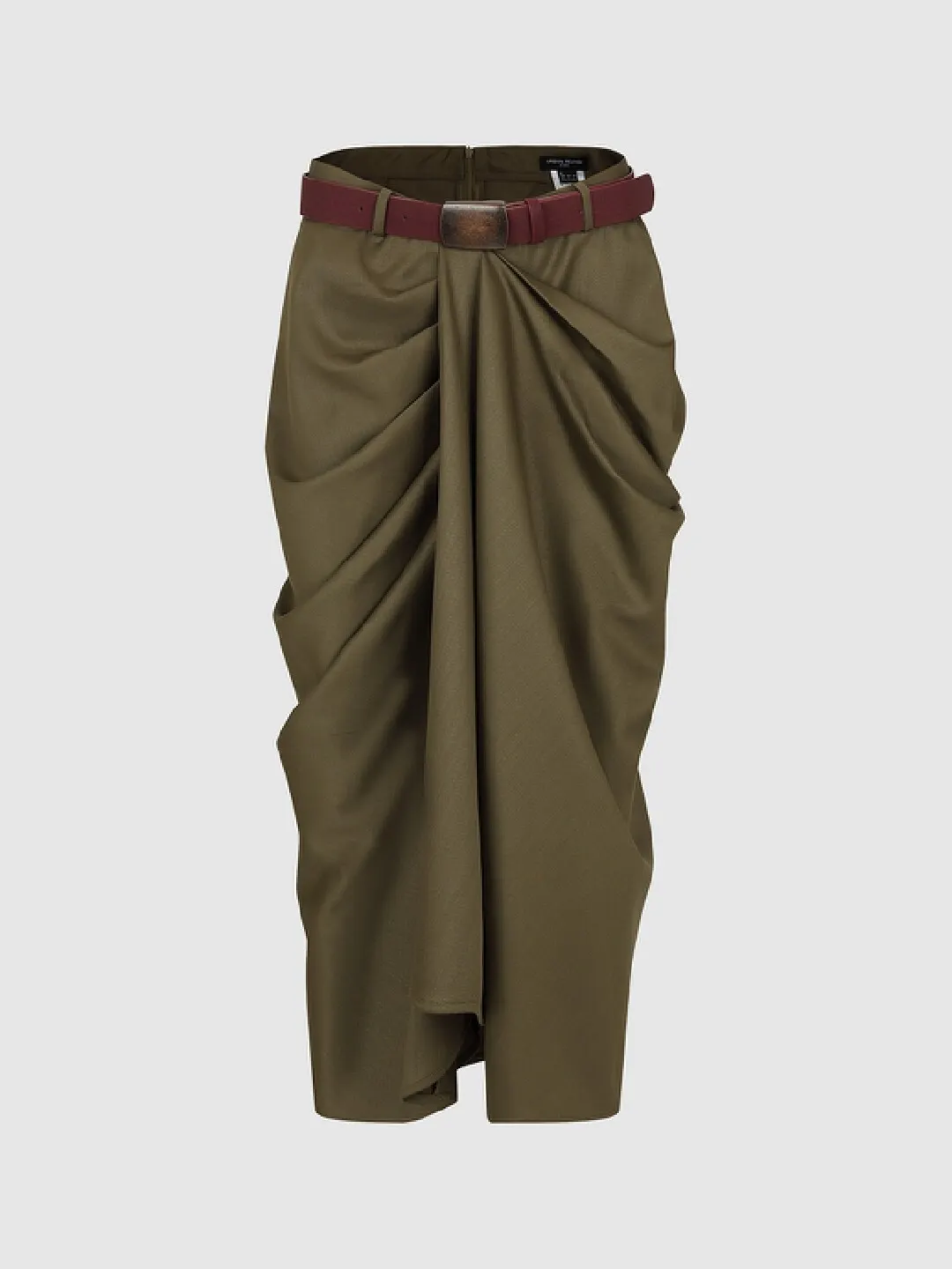 Юбка годе со складками и поясом Oatmeal Grey, Urban Revivo