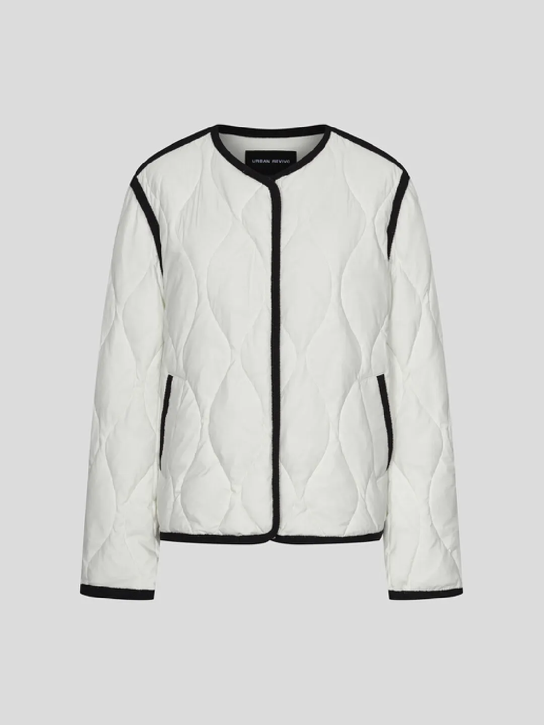 Пуховик стеганый в стиле Chanel с контрастной окантовкой, Urban Revivo