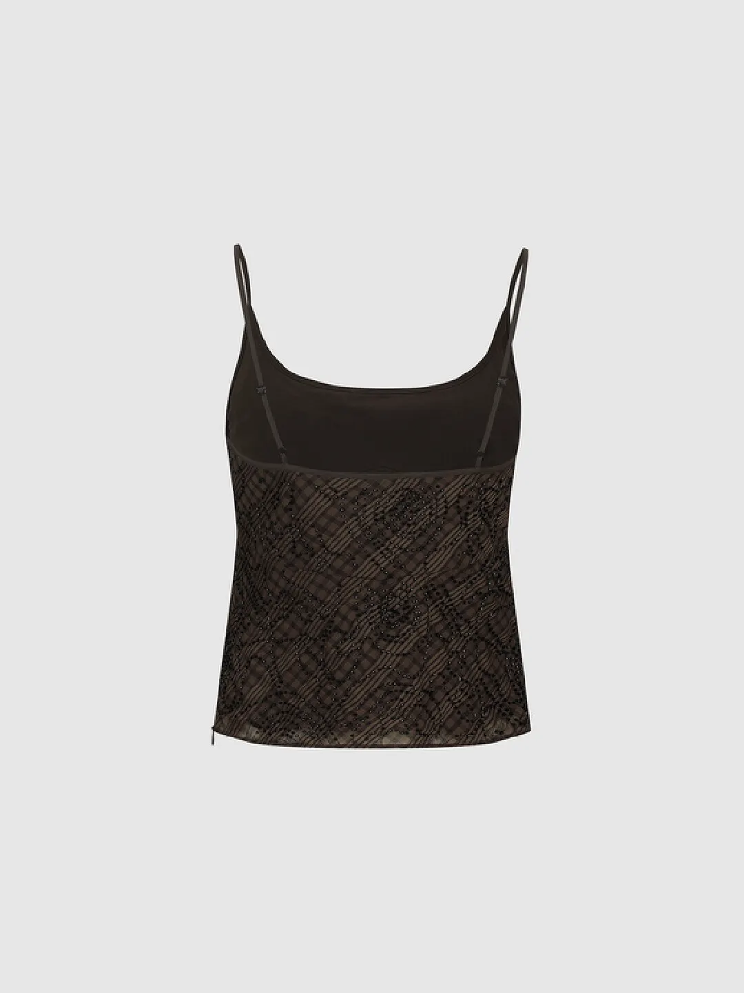 Топ на бретелях в контрастную клетку с узором из бусин, Urban Revivo
