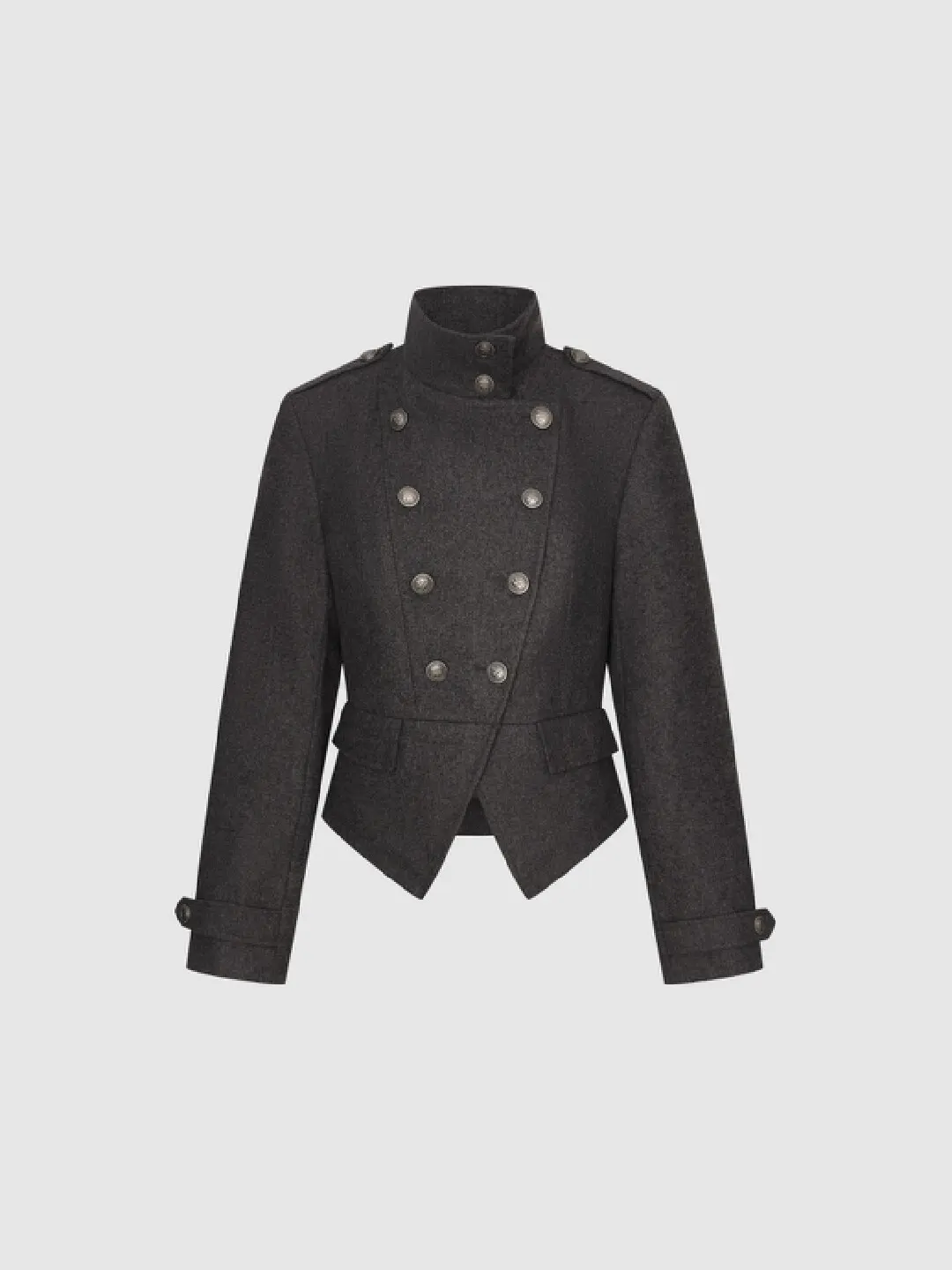 Куртка двубортная в стиле Napoleon с высоким воротником-стойкой, Urban Revivo