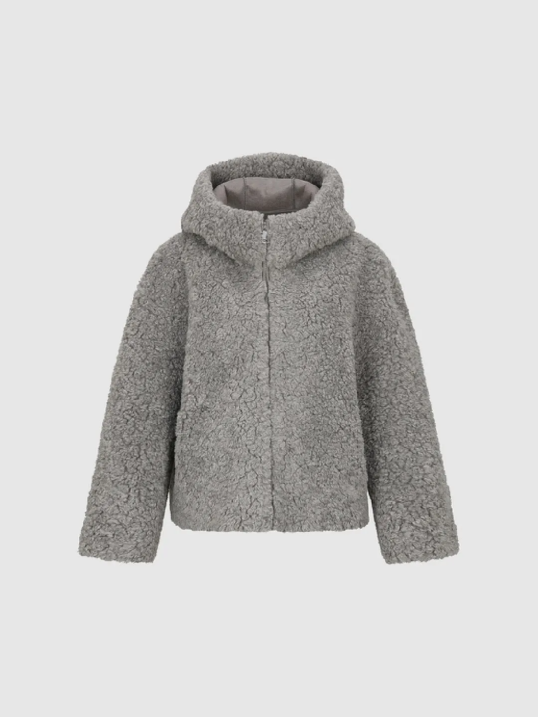 Куртка из искусственного меха с капюшоном и молнией, Urban Revivo