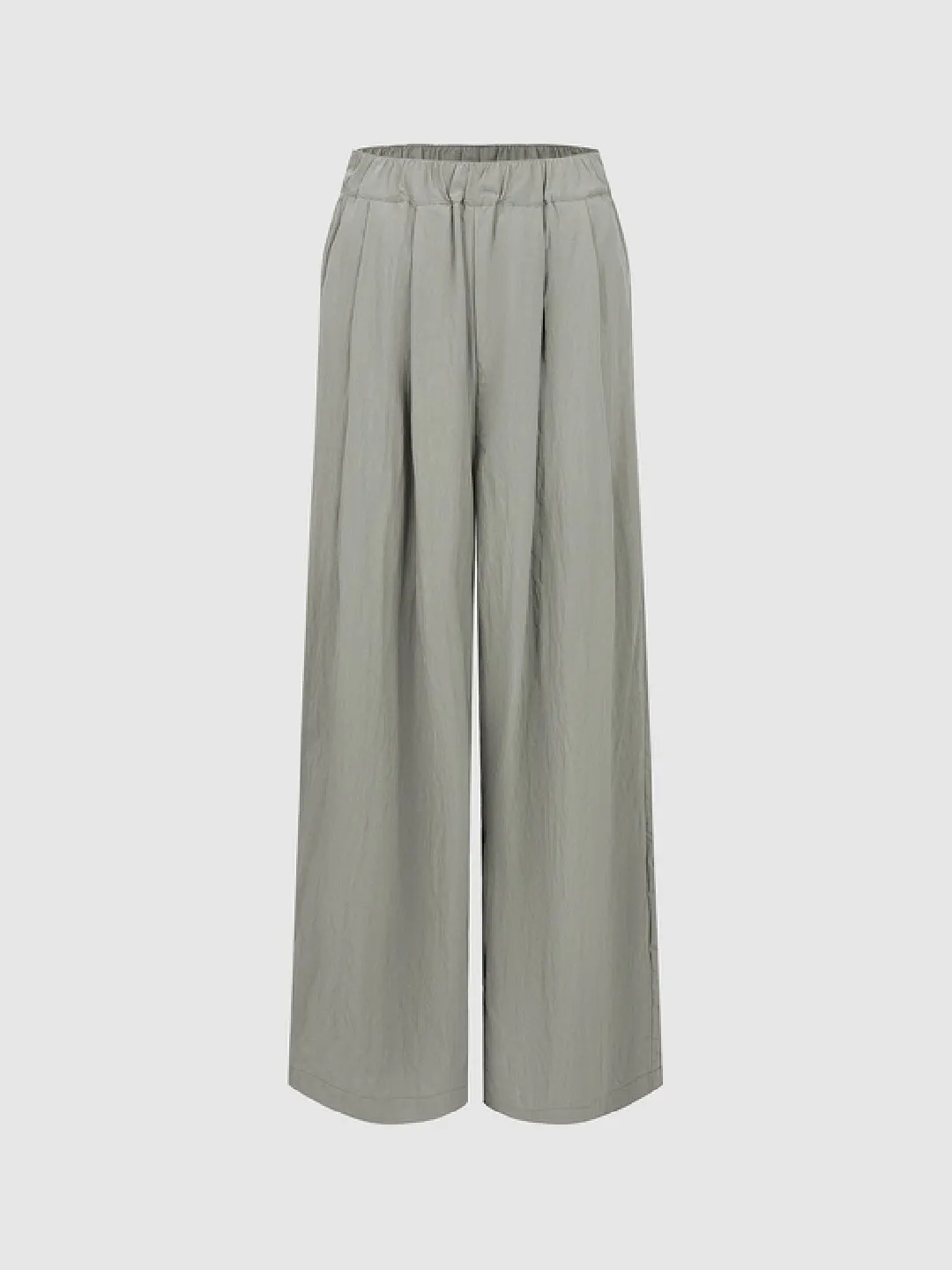 Брюки широкие со складками и эластичным поясом, Urban Revivo