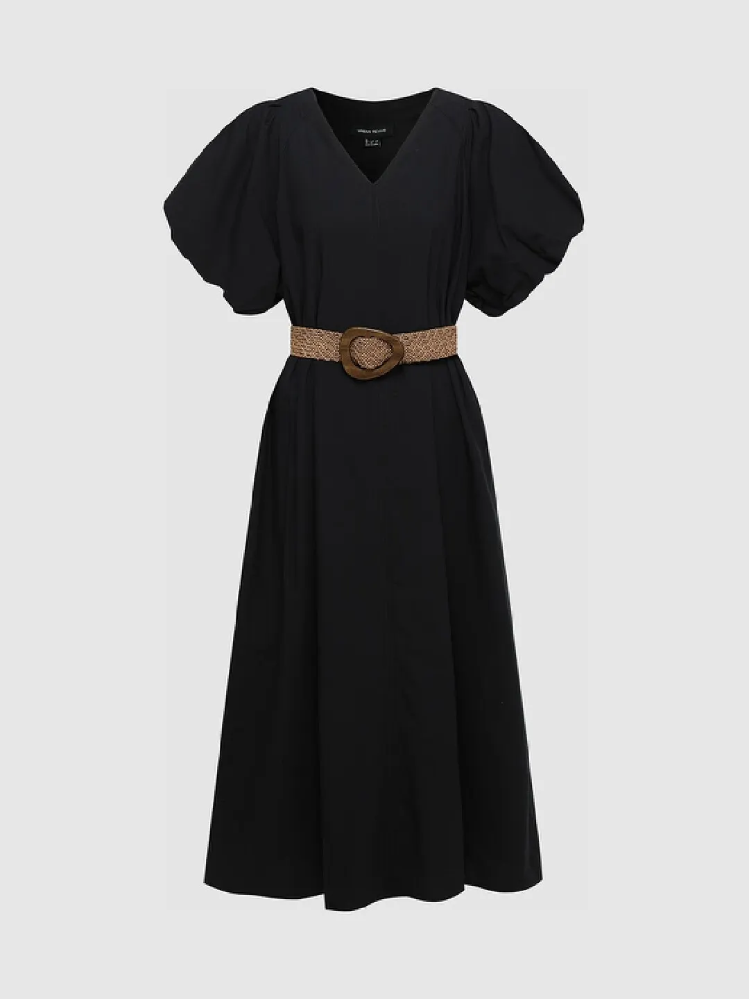 Платье в винтажном стиле с V-образным вырезом и широким поясом, Urban Revivo
