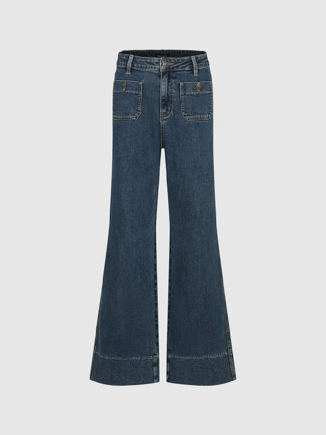 Джинсы клеш с карманами и эффектом варки, Urban Revivo