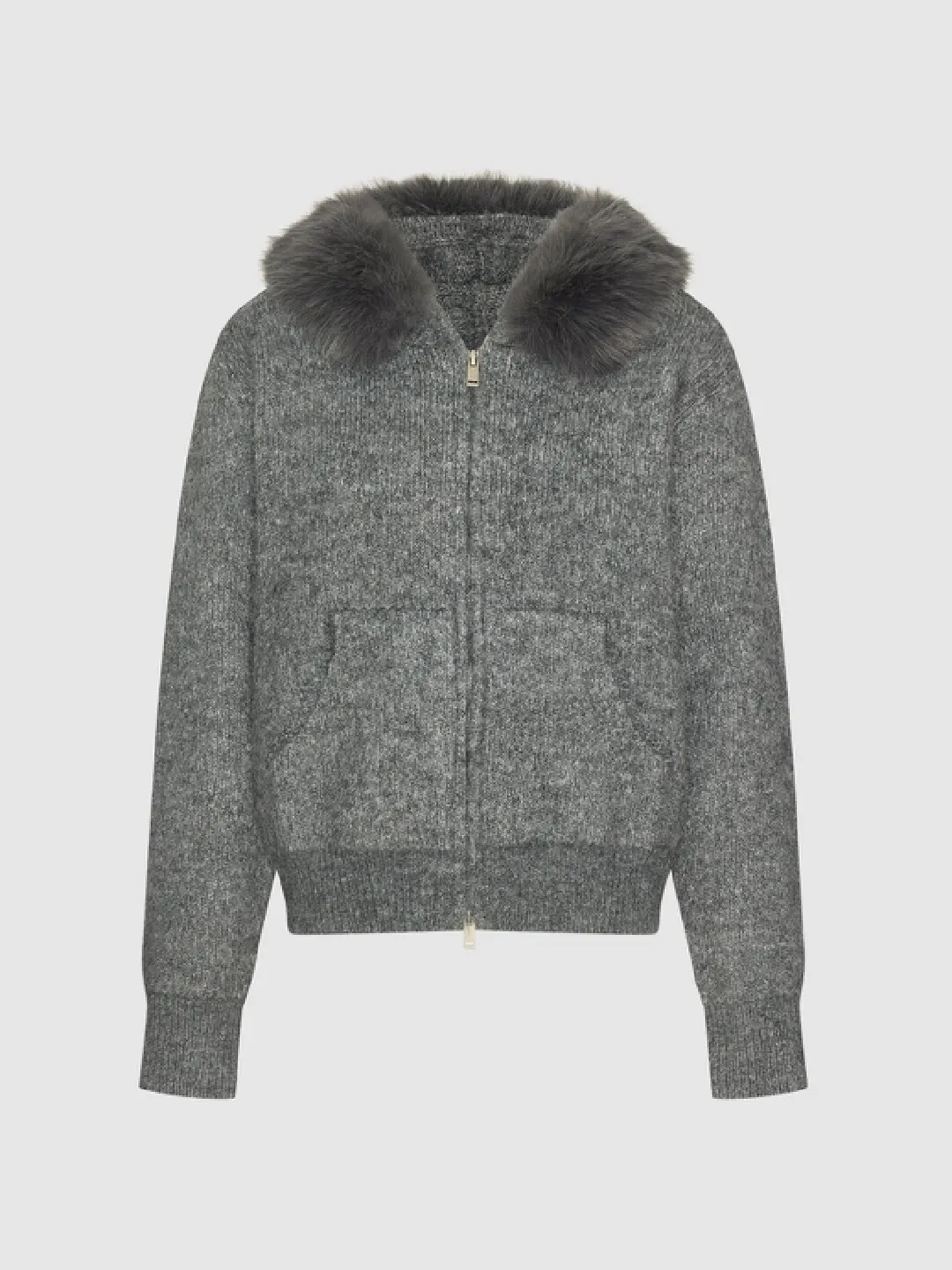 Кардиган с меховым воротником и двусторонней молнией, Urban Revivo