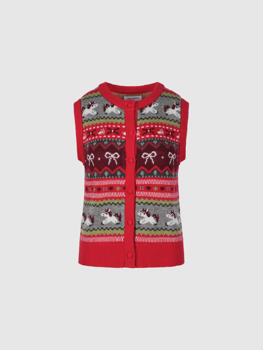 Кардиган-жилет с контрастным жаккардовым узором Fair Isle, Urban Revivo