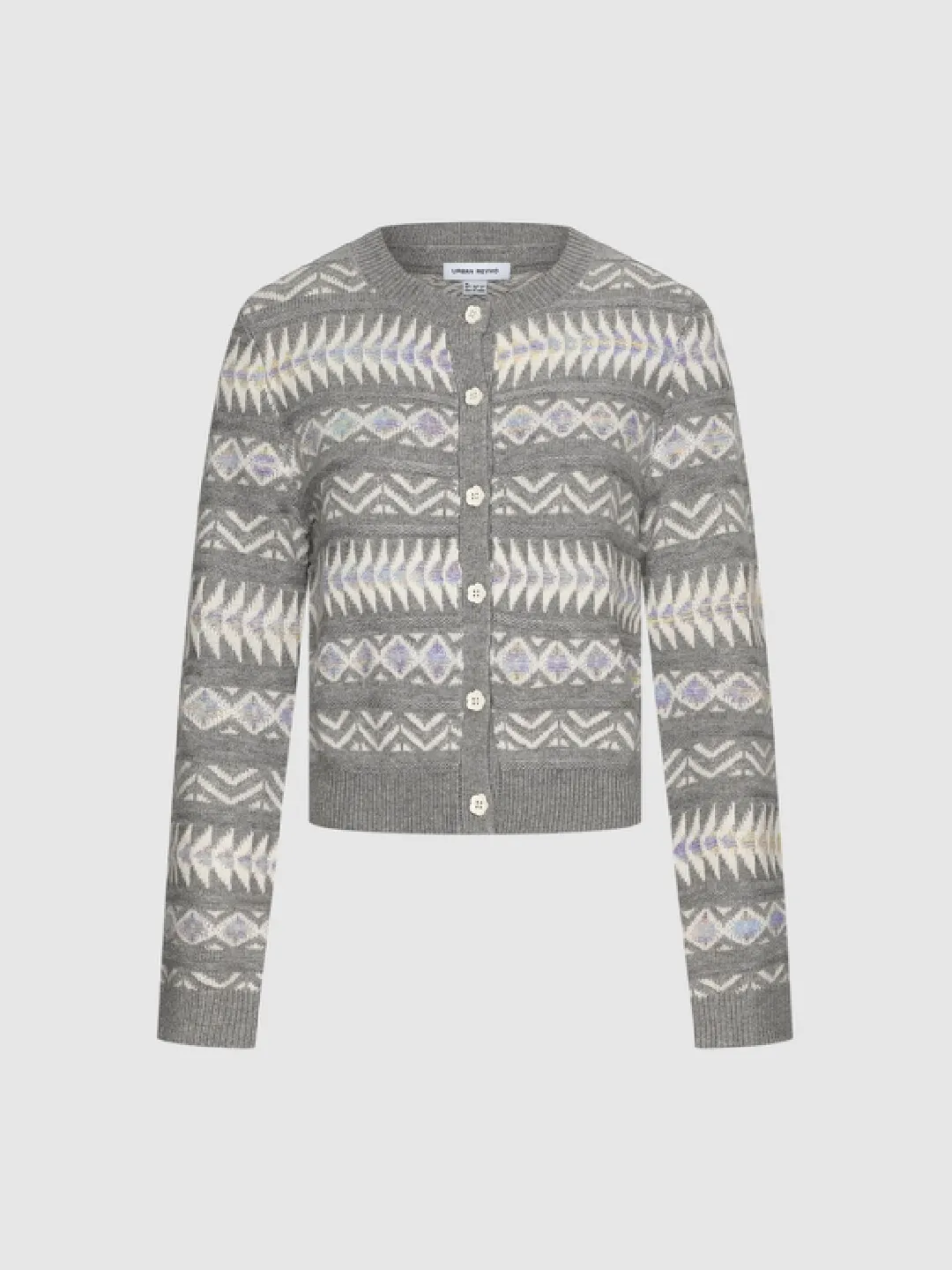 Кардиган с жаккардом Fair Isle и пуговицами-цветами, Urban Revivo