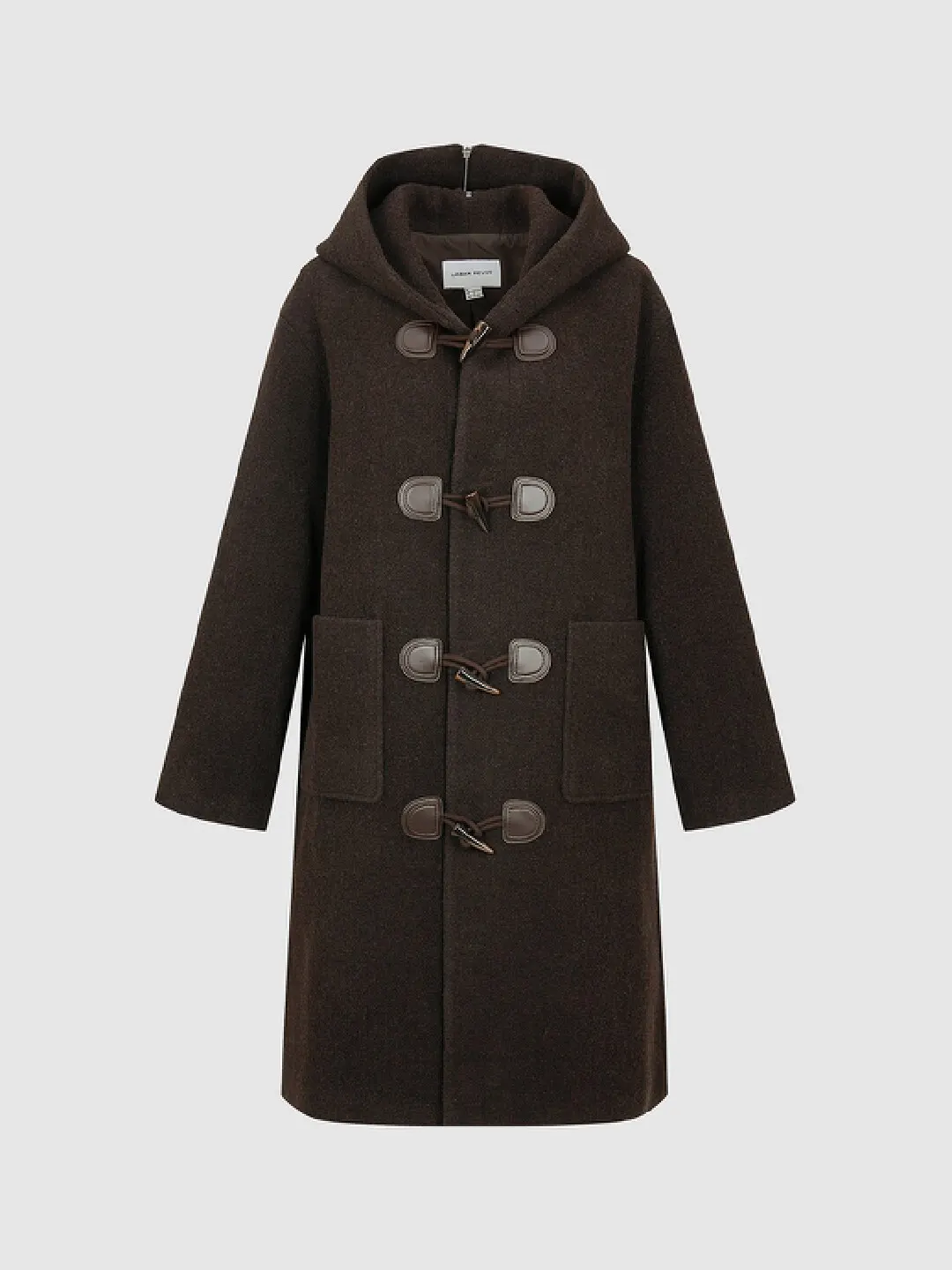 Пальто с капюшоном и застежкой на клеванты Oatmeal Gray, Urban Revivo