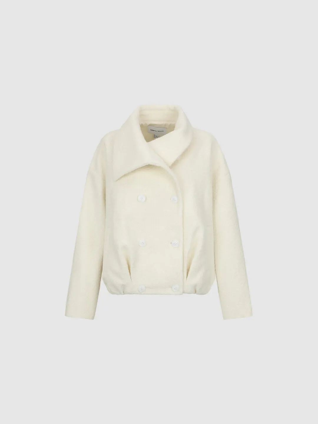 Двубортное пальто с отложным воротником Oatmeal Gray, Urban Revivo
