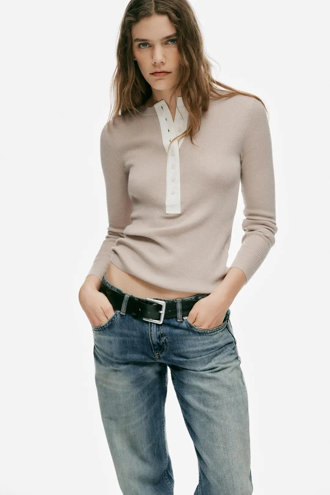 Джемпер из смесовой шерсти на пуговицах, Zara