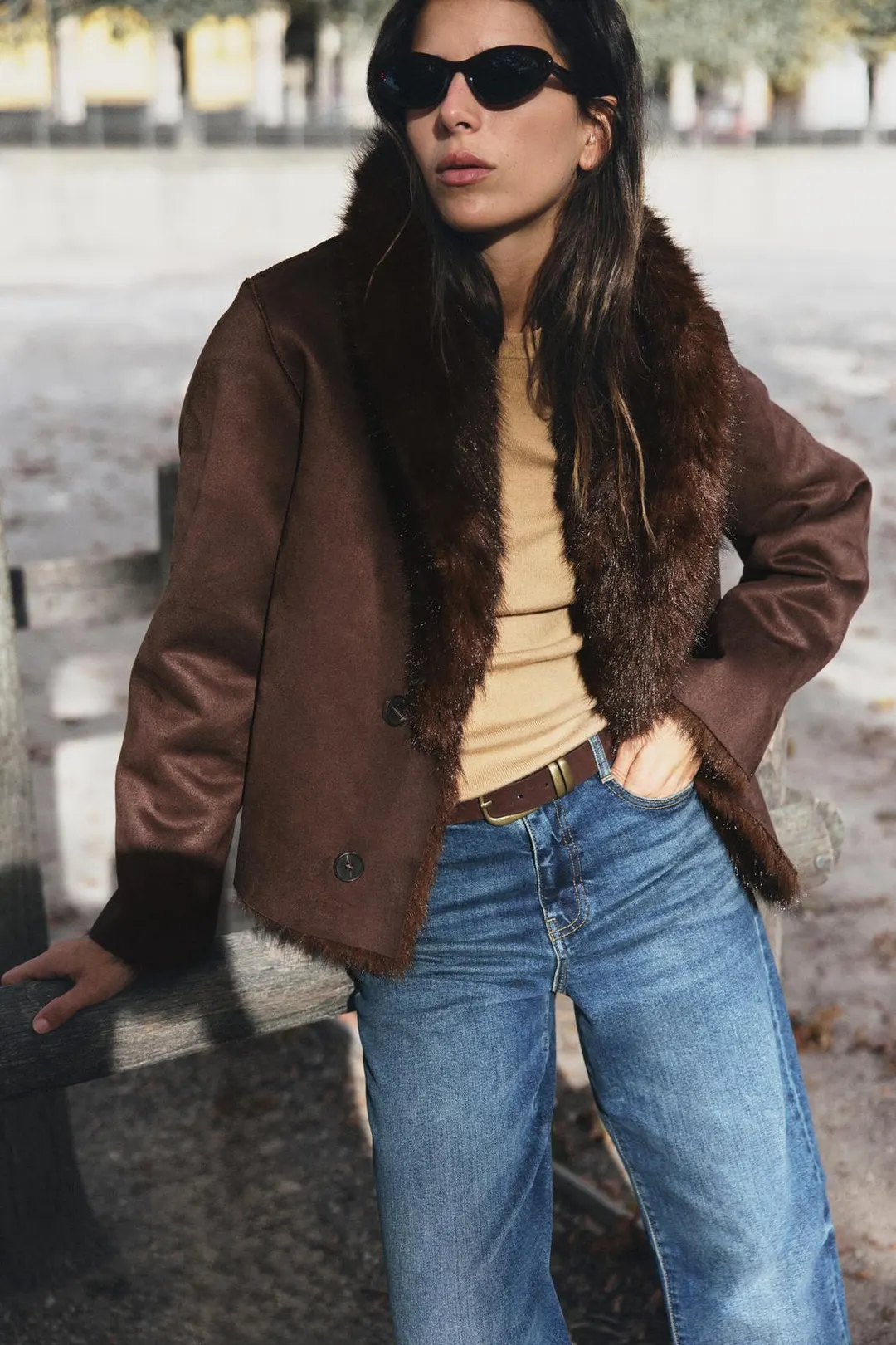 Двусторонняя куртка из искусственного меха, Zara