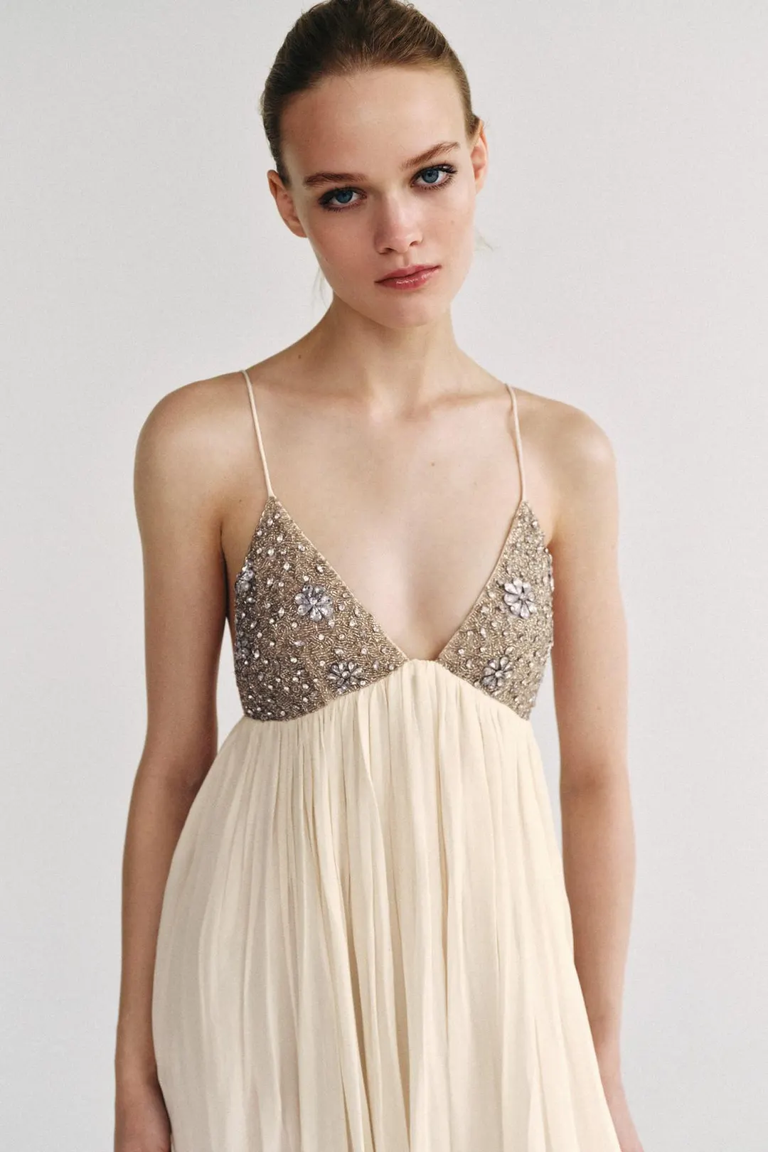 Платье миди с бисером ZW Collection, Zara
