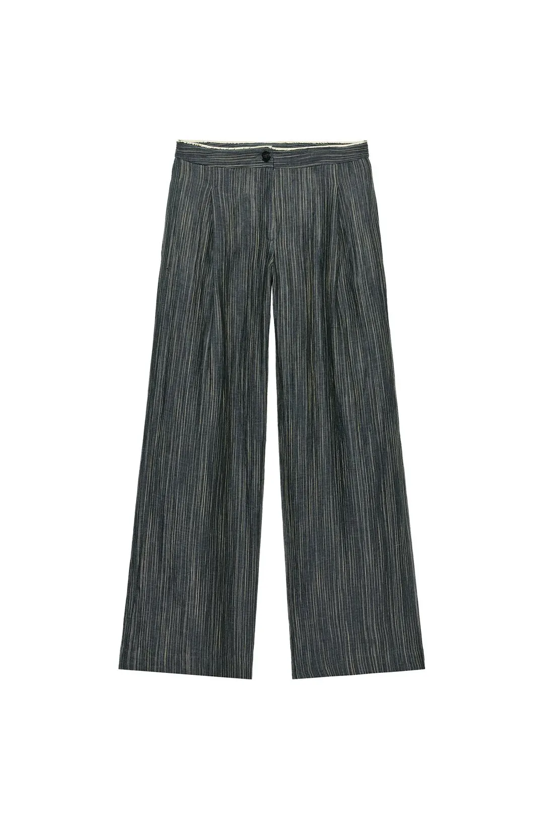 Брюки из льна в полоску ZW Collection, Zara