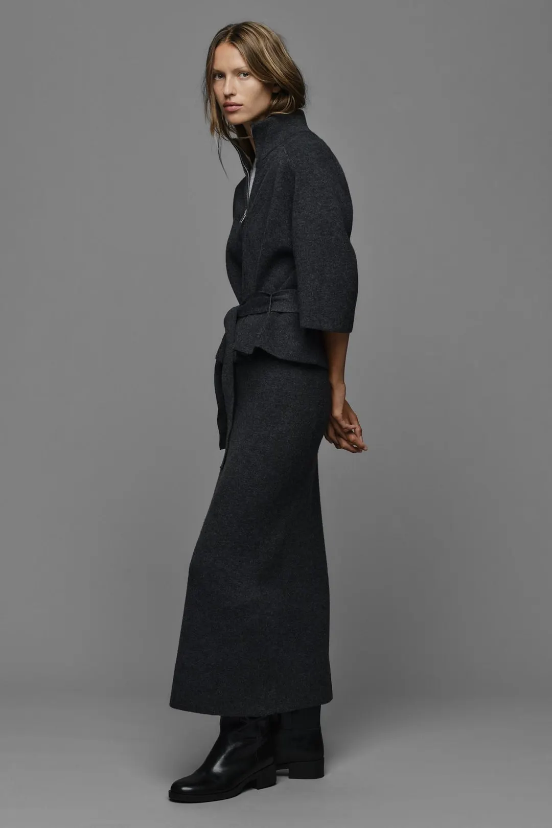 Вязаная юбка миди, Zara