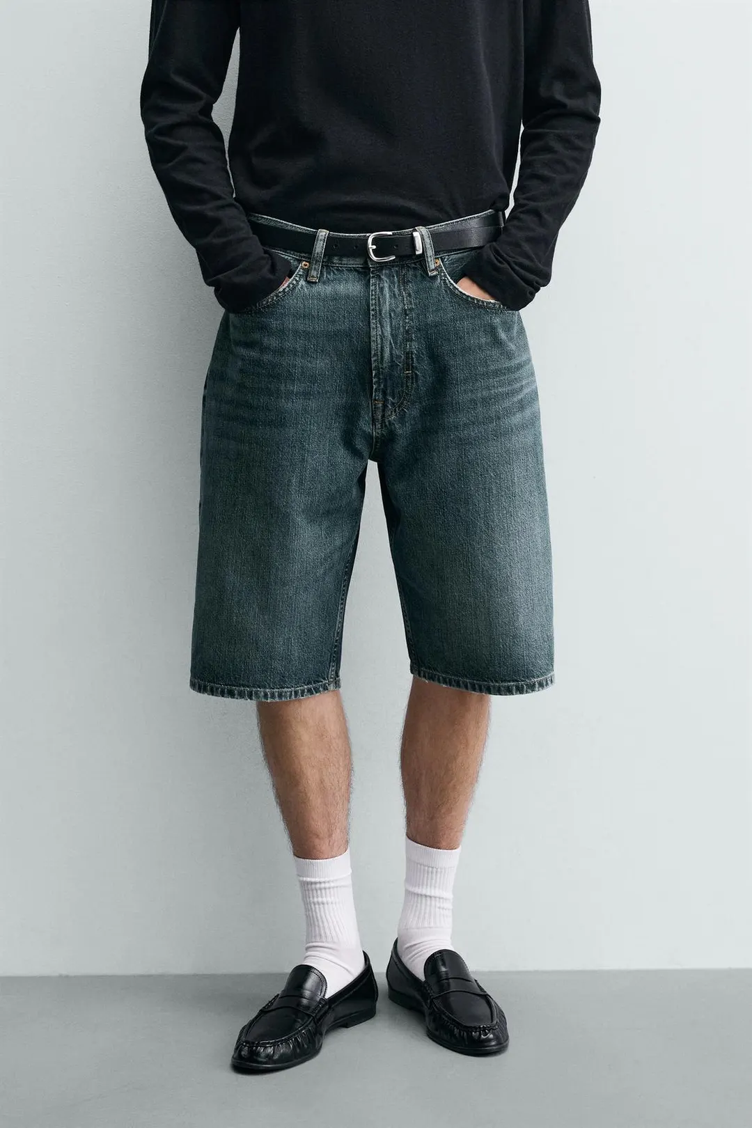 Джинсовые бермуды свободного кроя, Zara