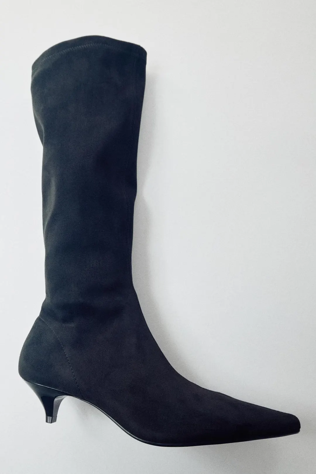 Сапоги из эластичного материала на каблуке kitten heel, Zara
