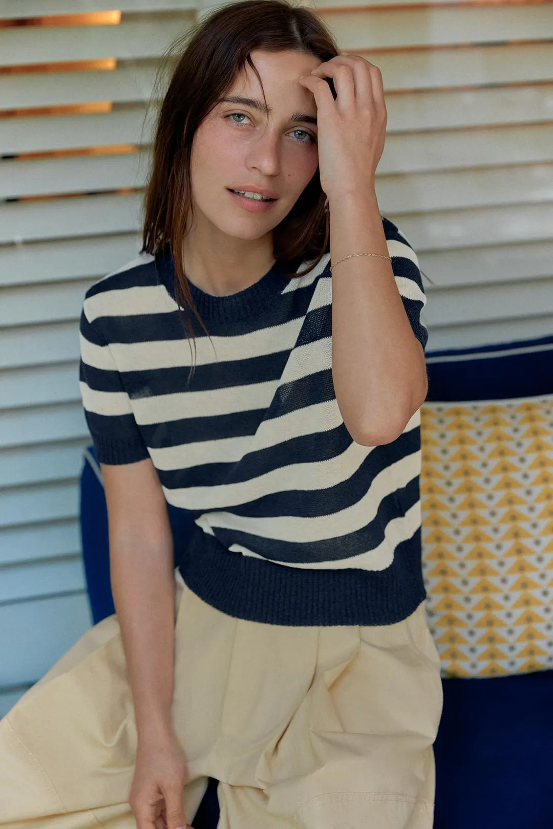 Вязаный топ с короткими рукавами, Zara