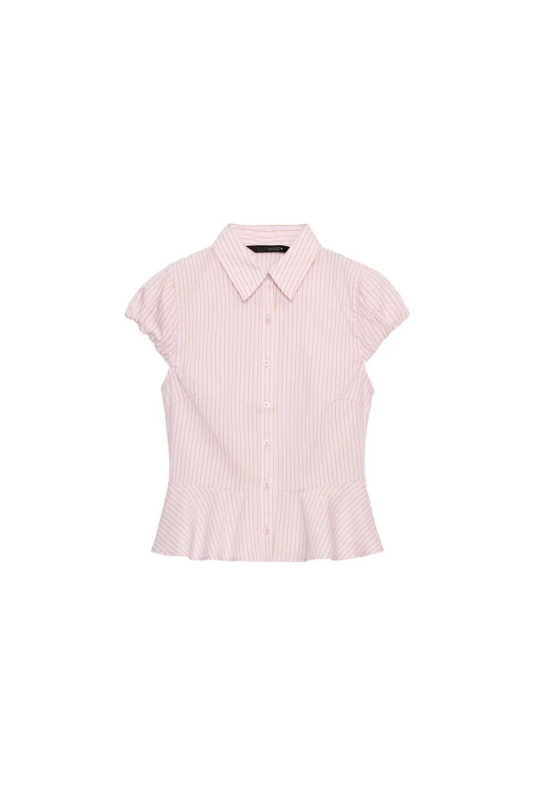 Рубашка в полоску с баской, Zara