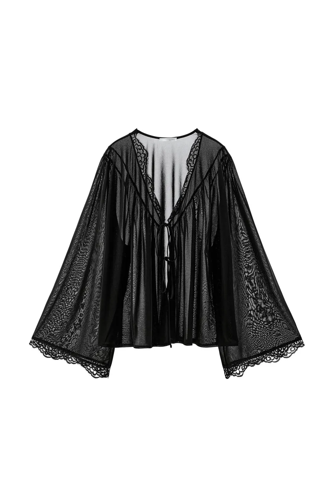 Кружевная блузка с завязкой, Zara