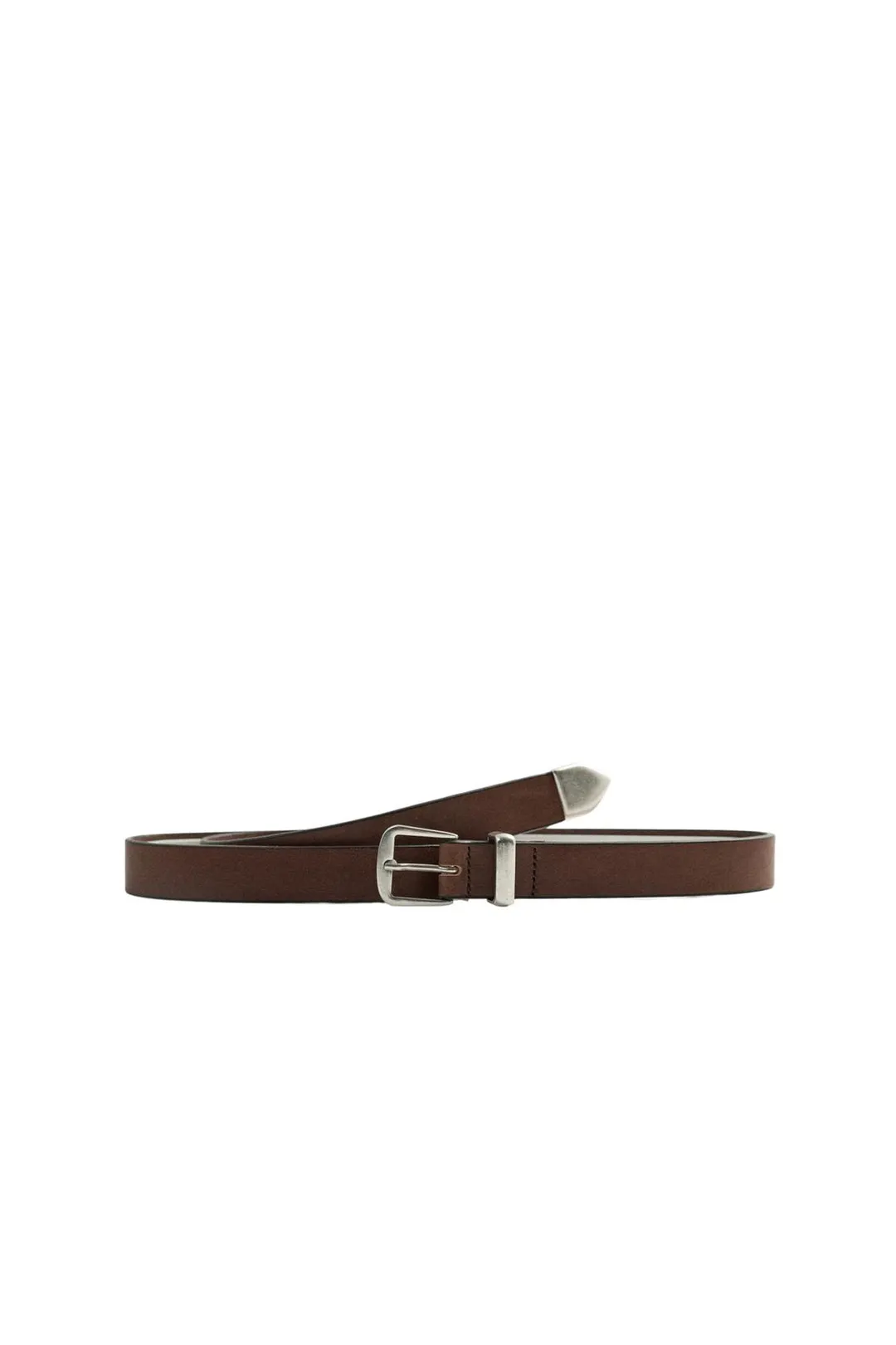 Ремень с кожаным наконечником, Zara
