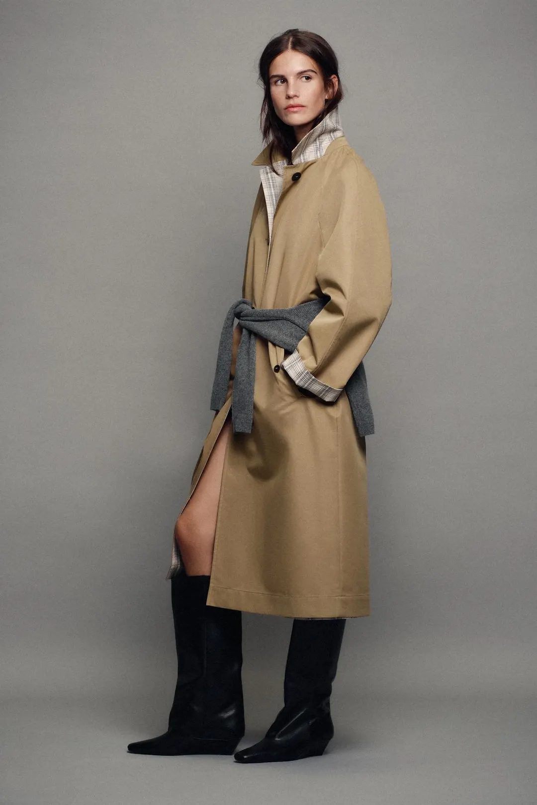 Сапоги из кожи на танкетке, Zara
