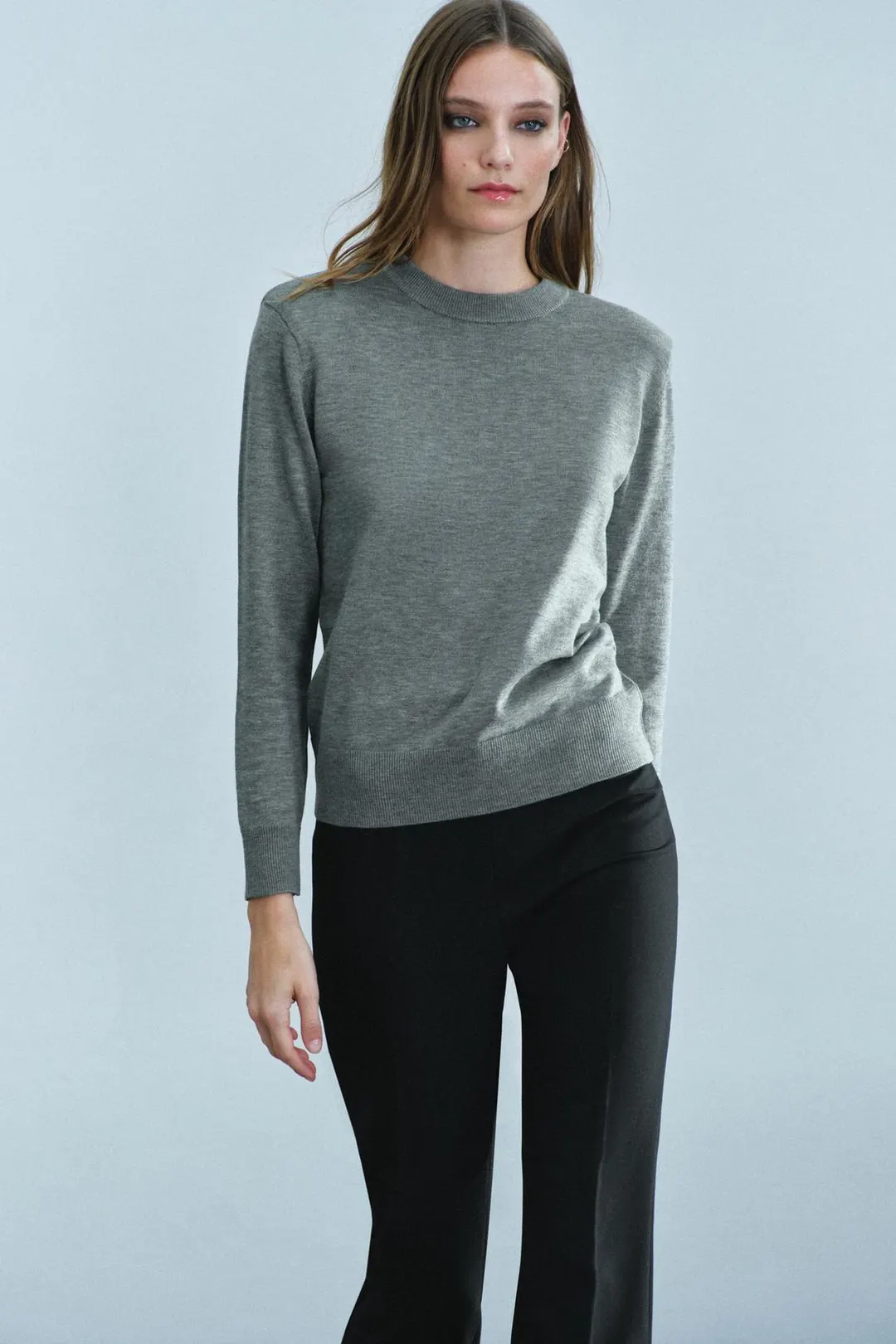 Трикотажный свитер с подплечниками, Zara
