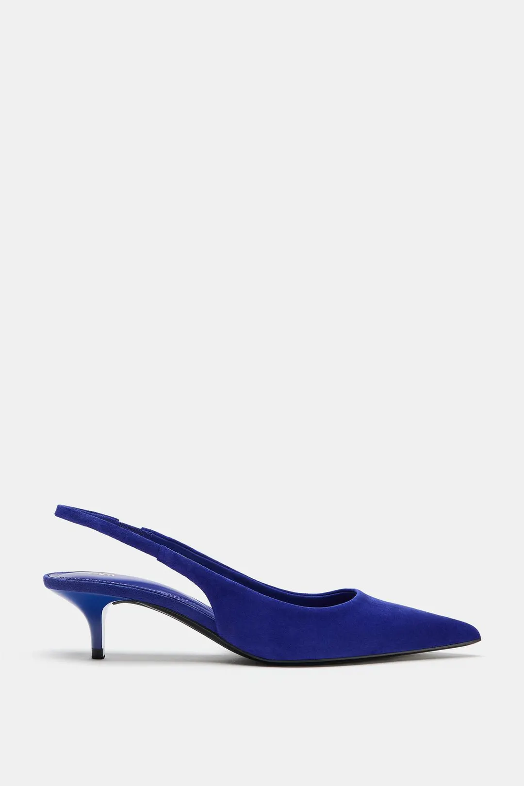 Замшевые туфли на каблуке kitten heel, Zara