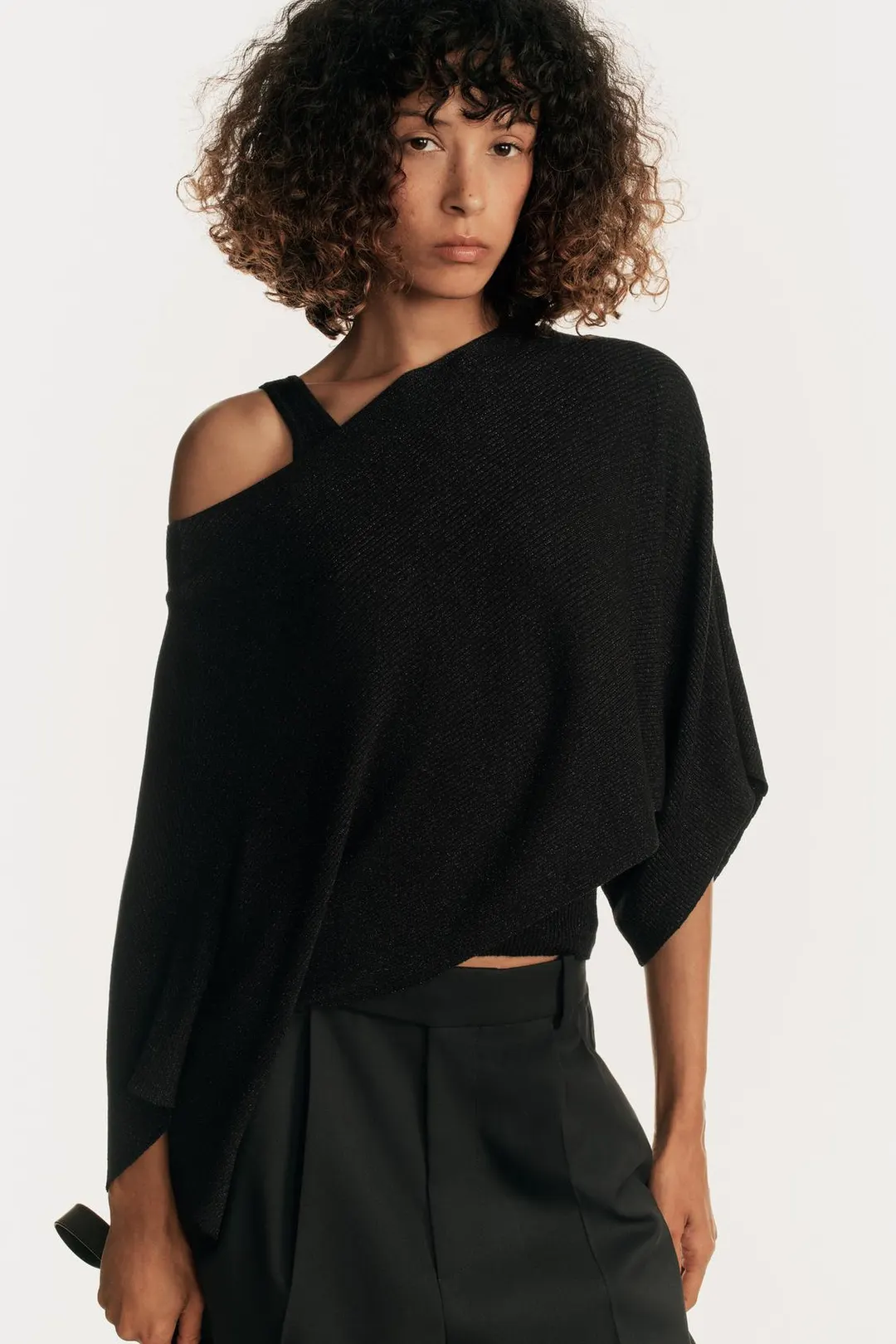 Короткий вязаный джемпер-кейп, Zara