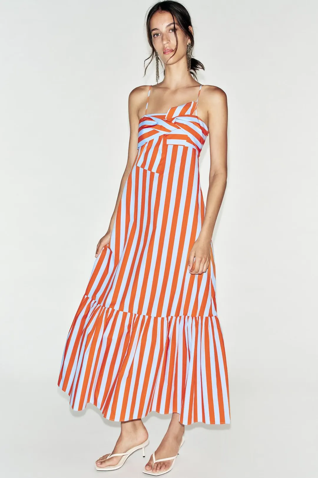 Платье в полоску с узлом, Zara