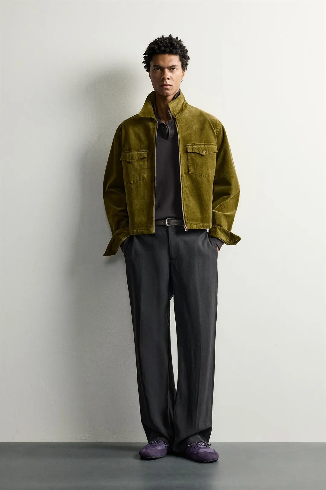 Укороченная вельветовая рубашка-куртка, Zara