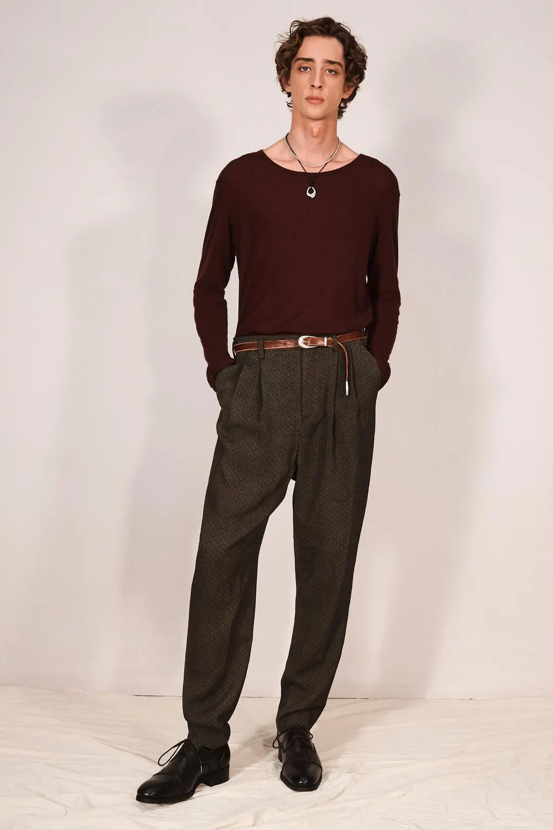 Жаккардовые брюки со складками и геометрическим узором, Zara