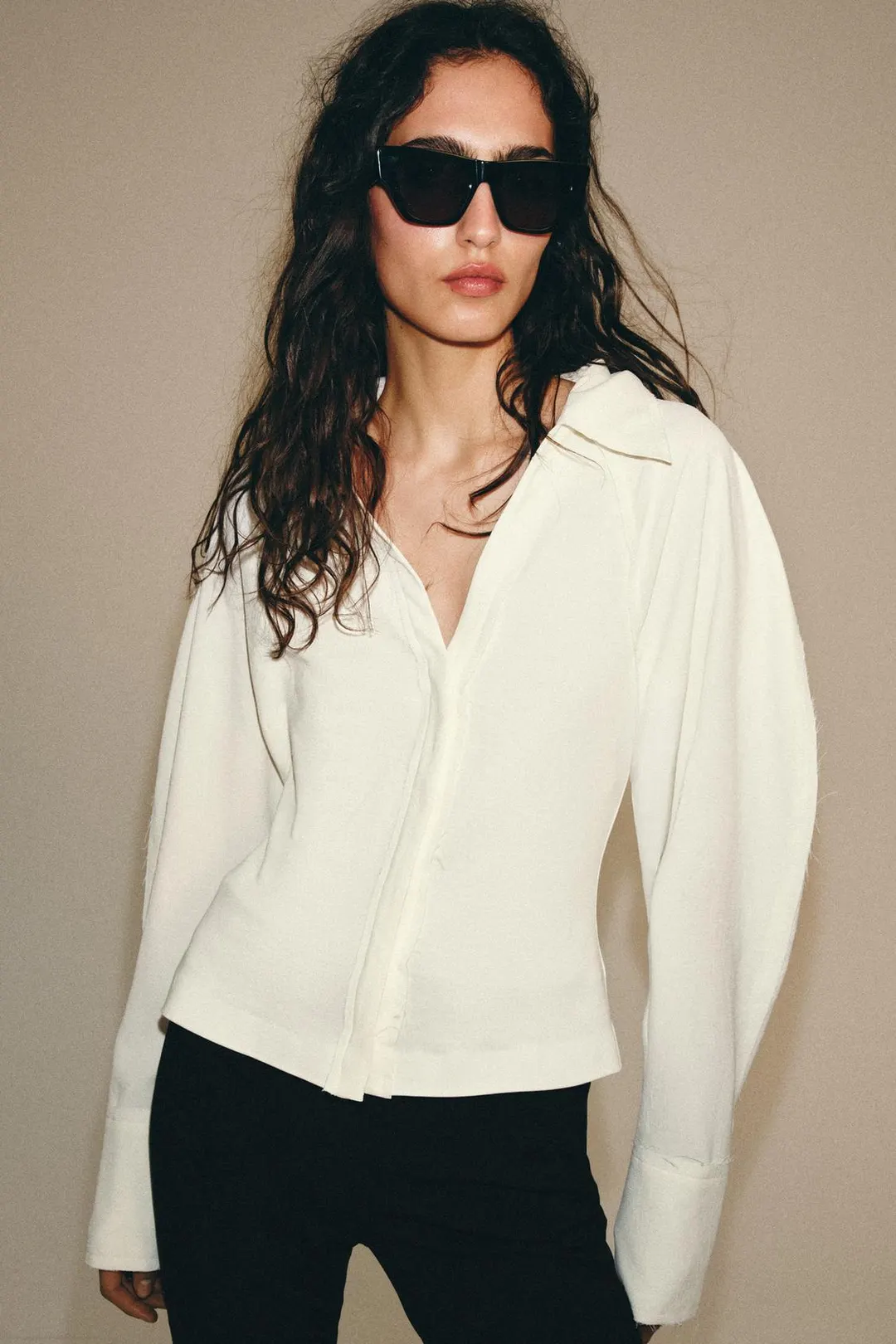 Топ из контрастной ткани, Zara