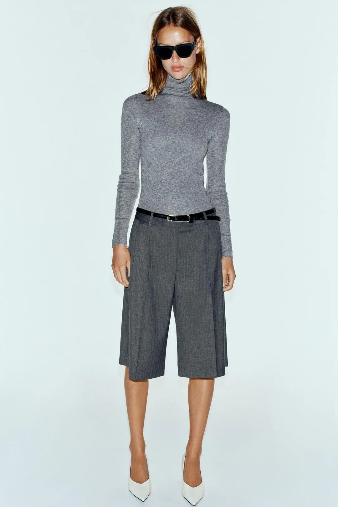 Удлиненные бермуды со складками, Zara