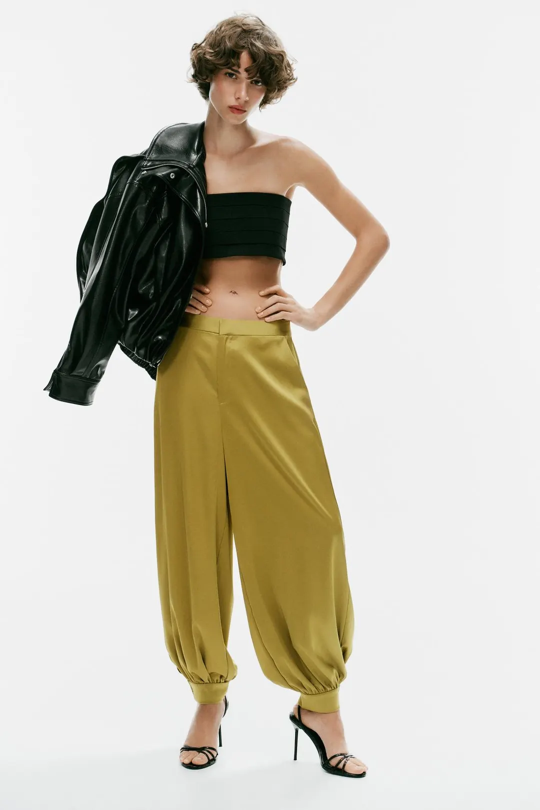 Атласные брюки-саруэл, Zara