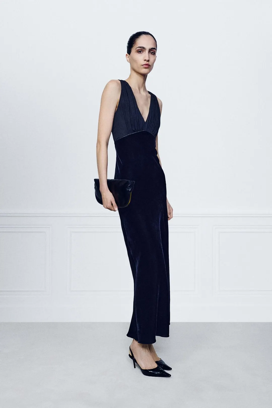 Длинное бархатное платье ZW Collection, Zara