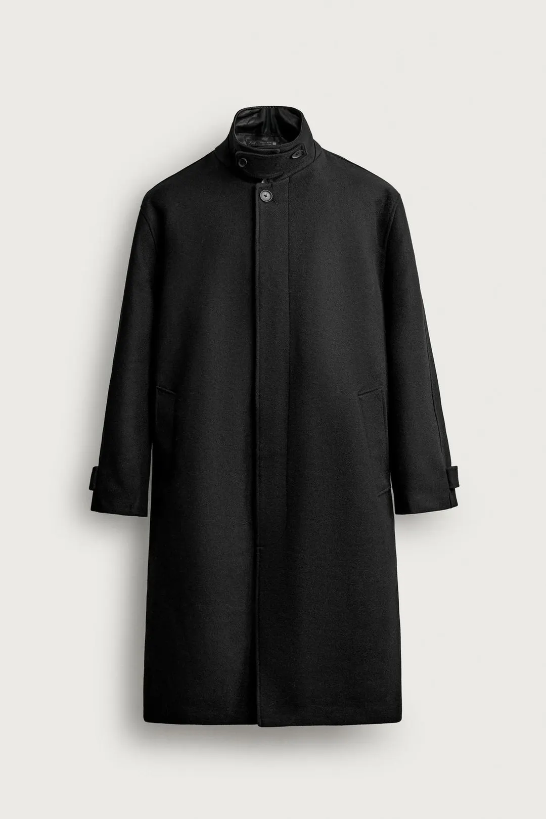 Пальто оверсайз с комбинированным воротником, Zara