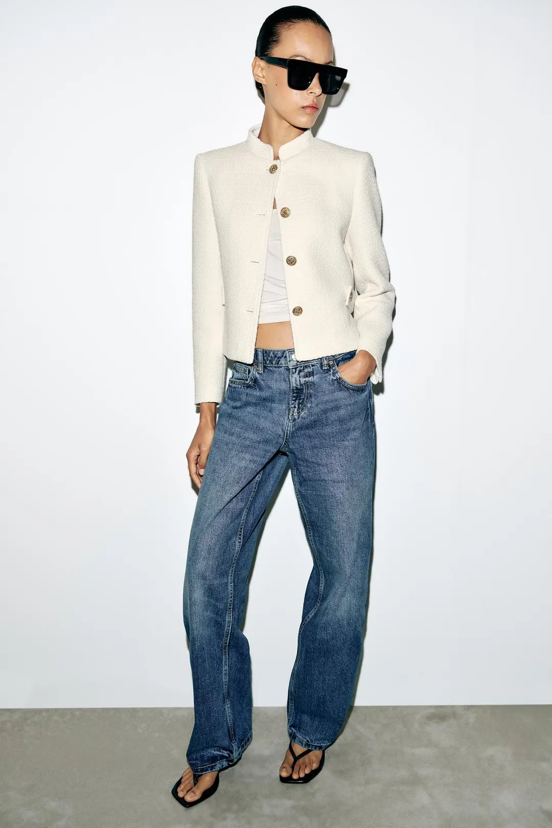 Укороченный фактурный жакет, Zara