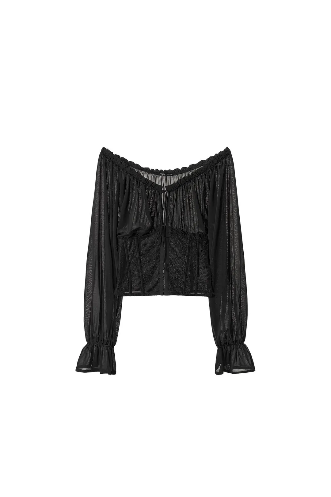 Комбинированный топ в корсетном стиле, Zara