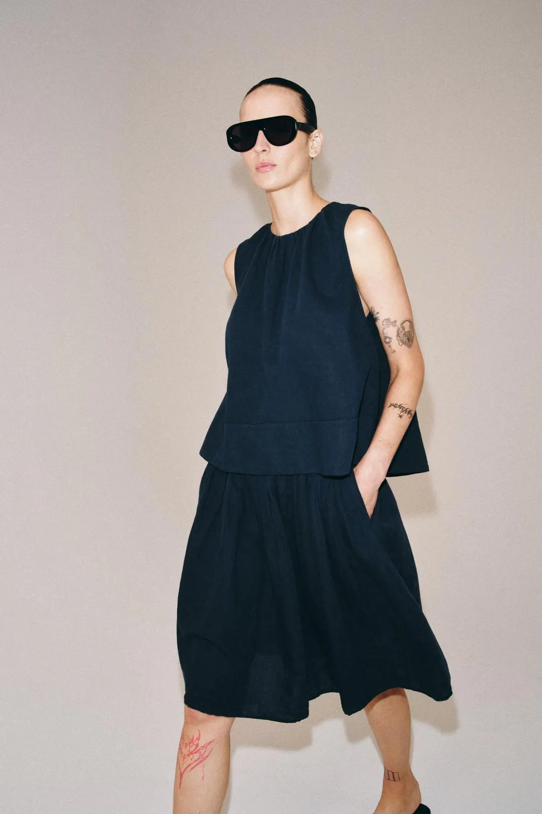 Топ из смесового льна ZW Collection, Zara