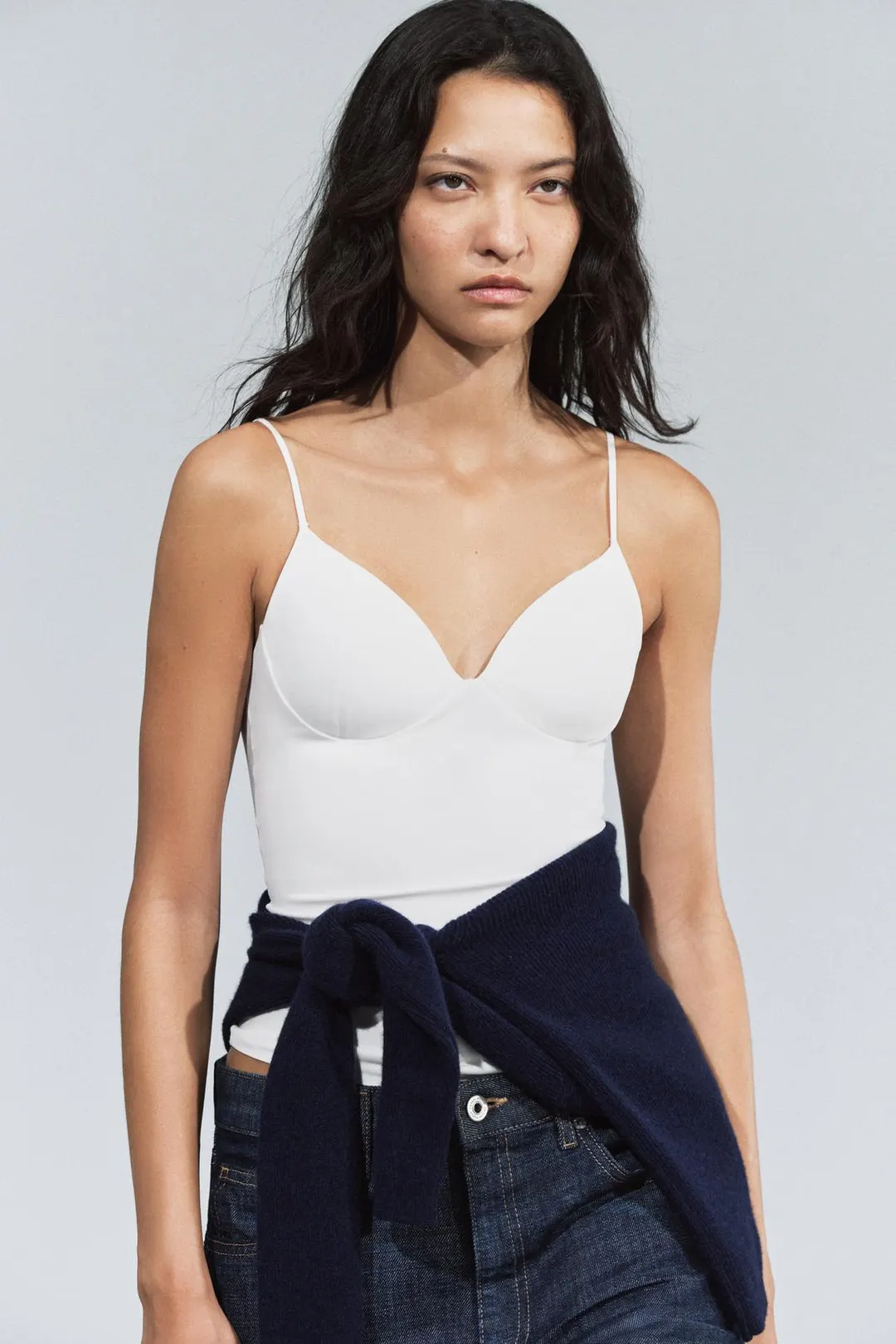 Топ-бюстье из смесового полиамида, Zara