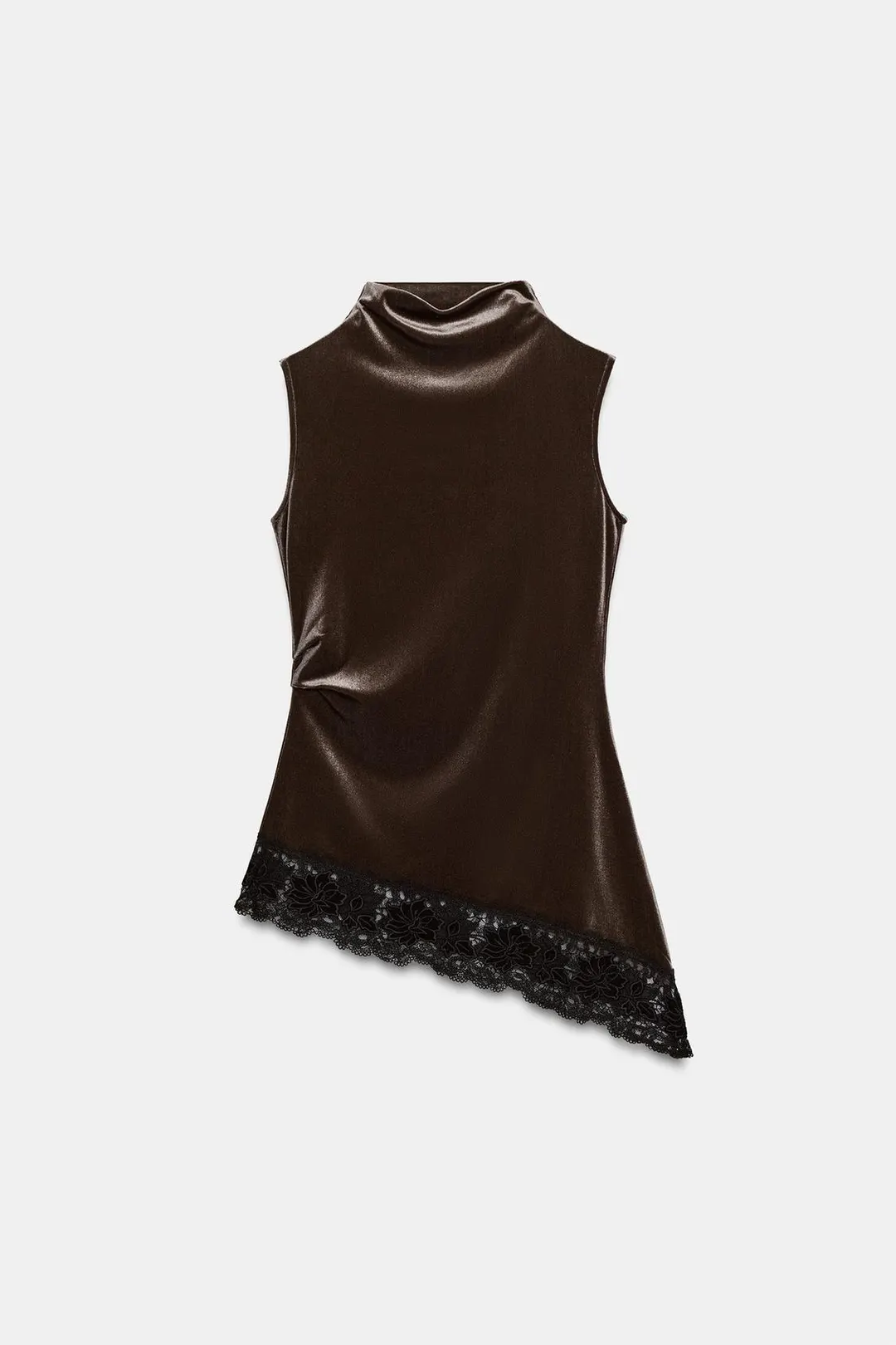 Асимметричный бархатный топ, Zara