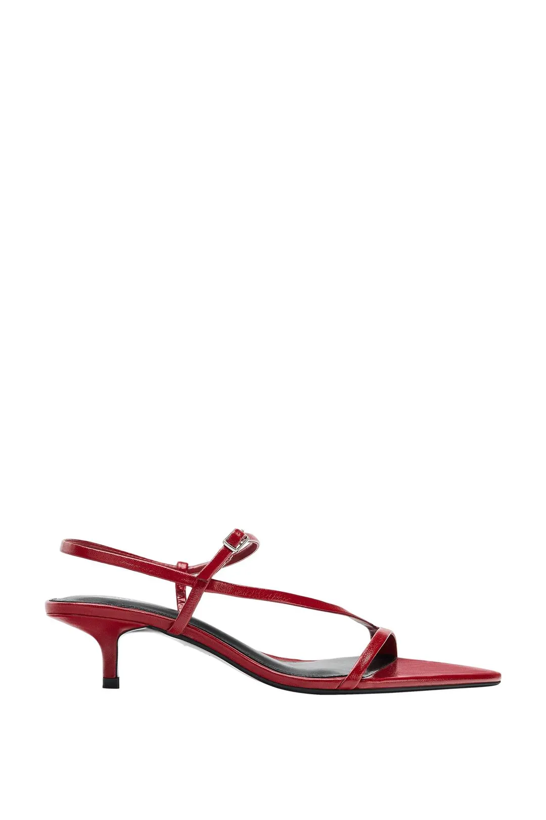 Босоножки из кожи на каблуке kitten heel, Zara