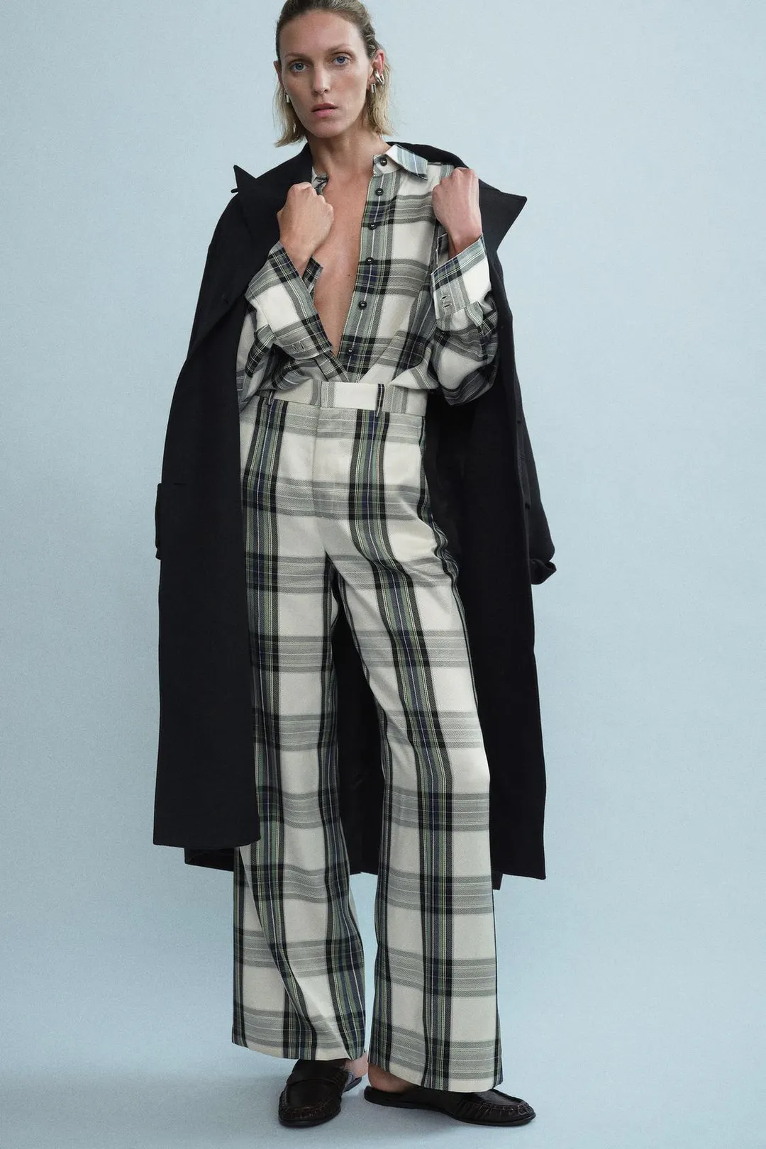 Рубашка оверсайз в клетку ZW Collection, Zara