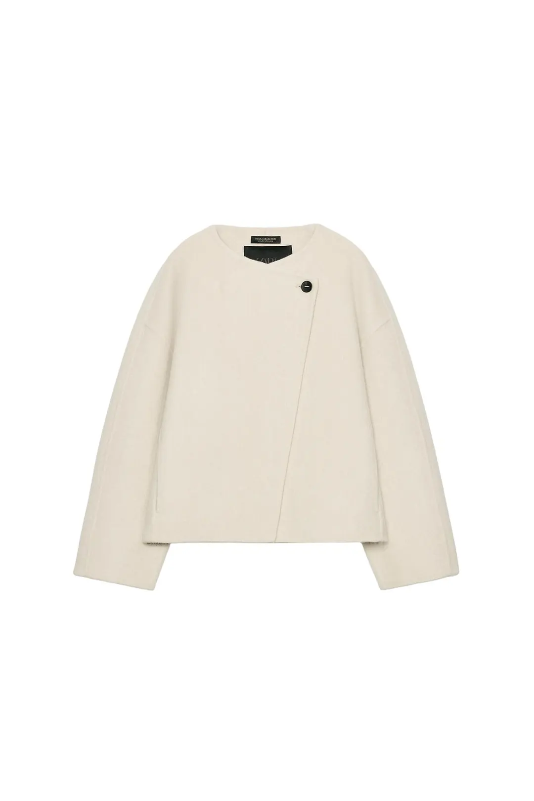 Пальто короткое из смесовой шерсти ZW Collection, Zara