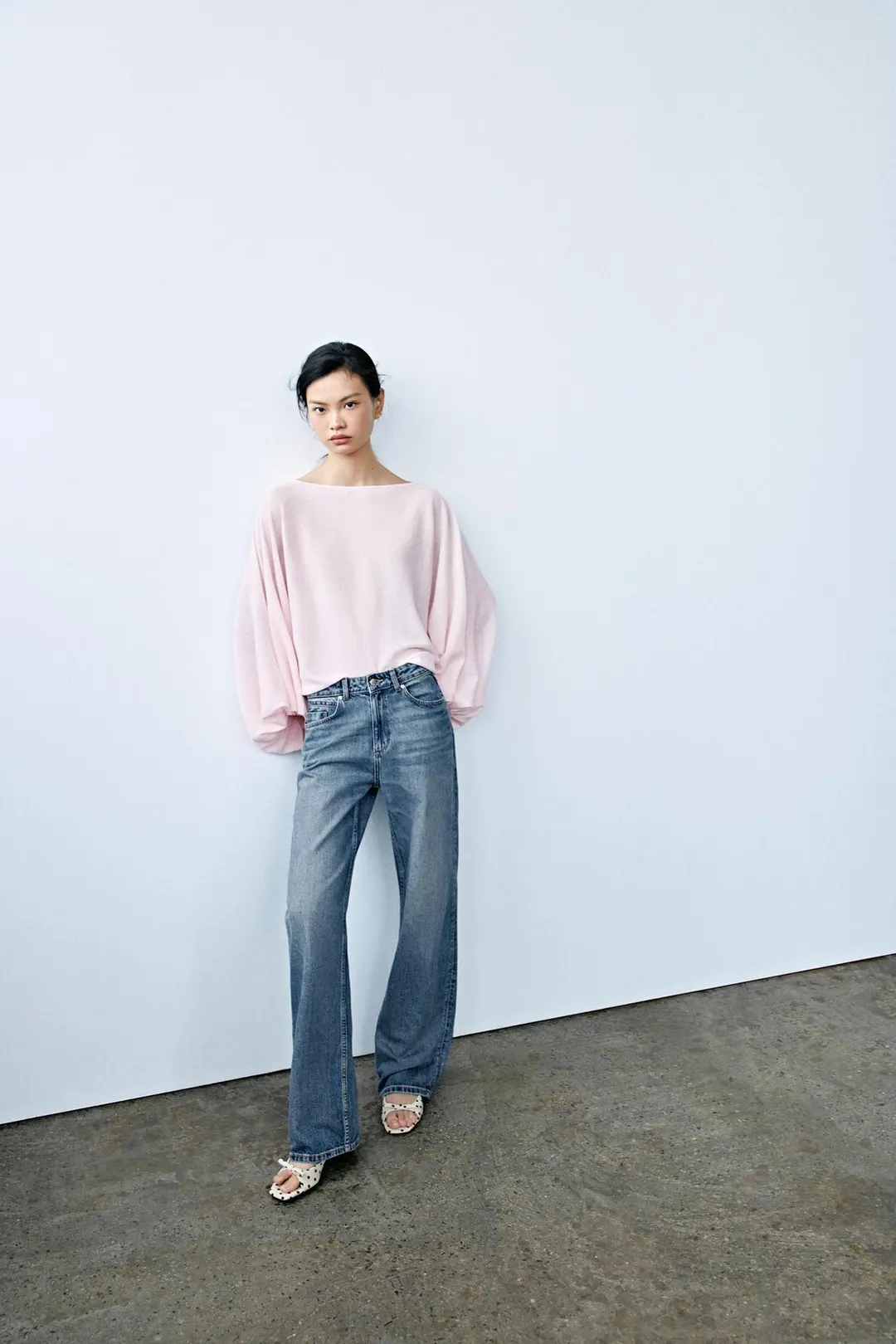 Джинсы Z1975 стандартного кроя удлиненные с высокой посадкой, Zara